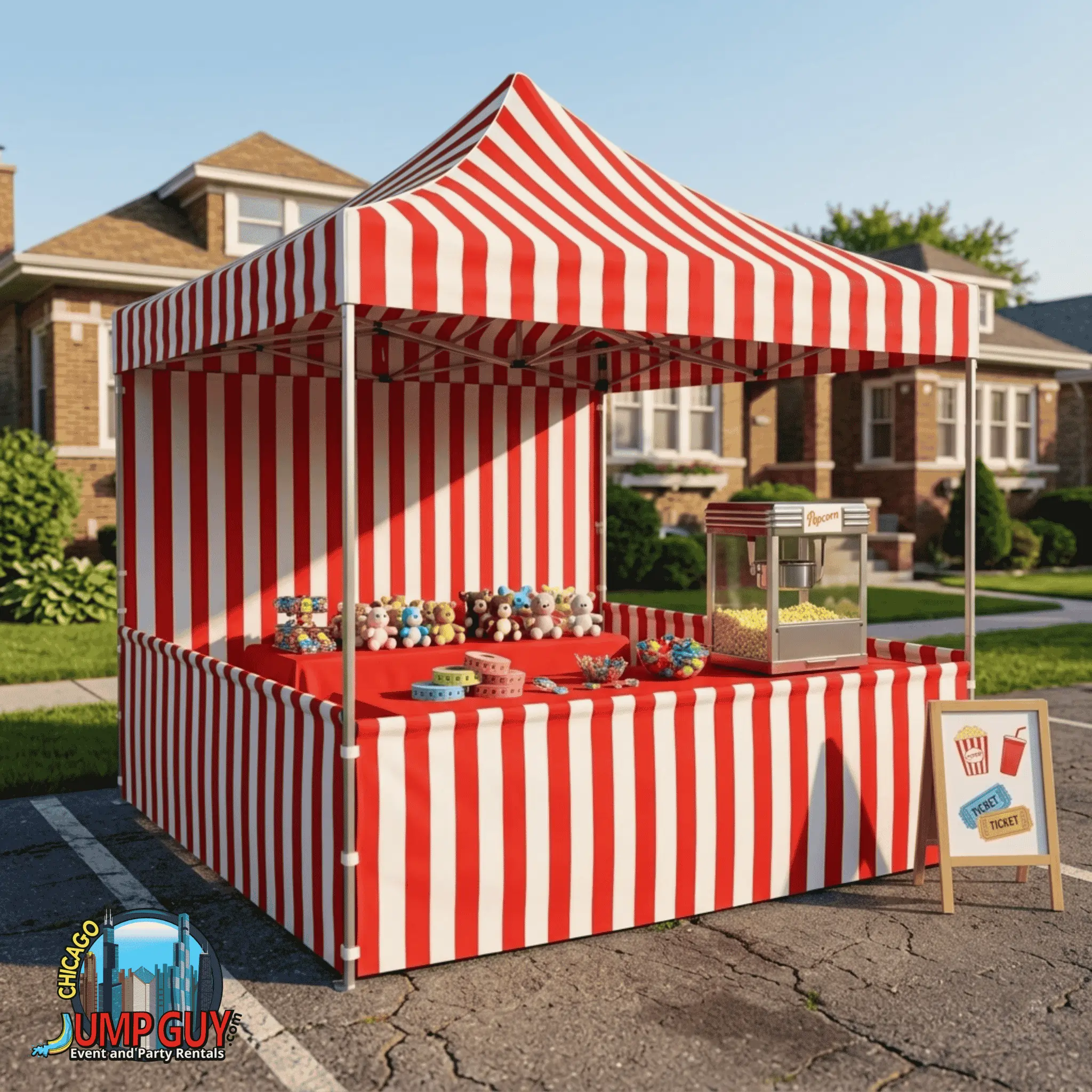 10x10 carnival tent booth rental for Northbrook IL events in ZIP code 60062