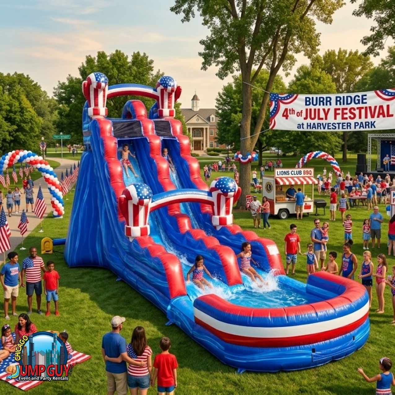 American Knockout Water Slide rental for Northbrook IL events in ZIP code 60062