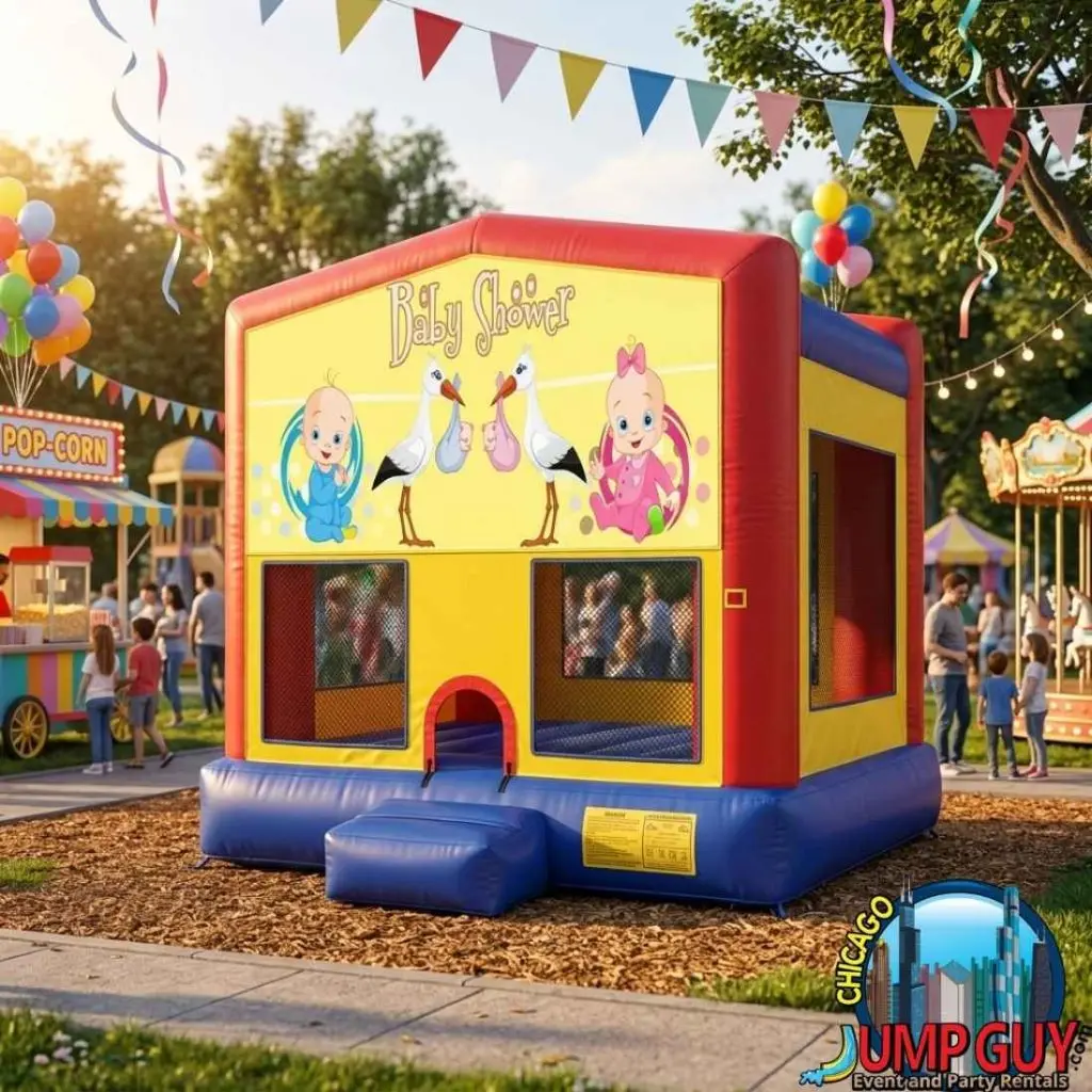 Baby Shower BounceBounce House 7n1Car SpeedwayJumperBus rental for Northbrook IL events in ZIP code 60062