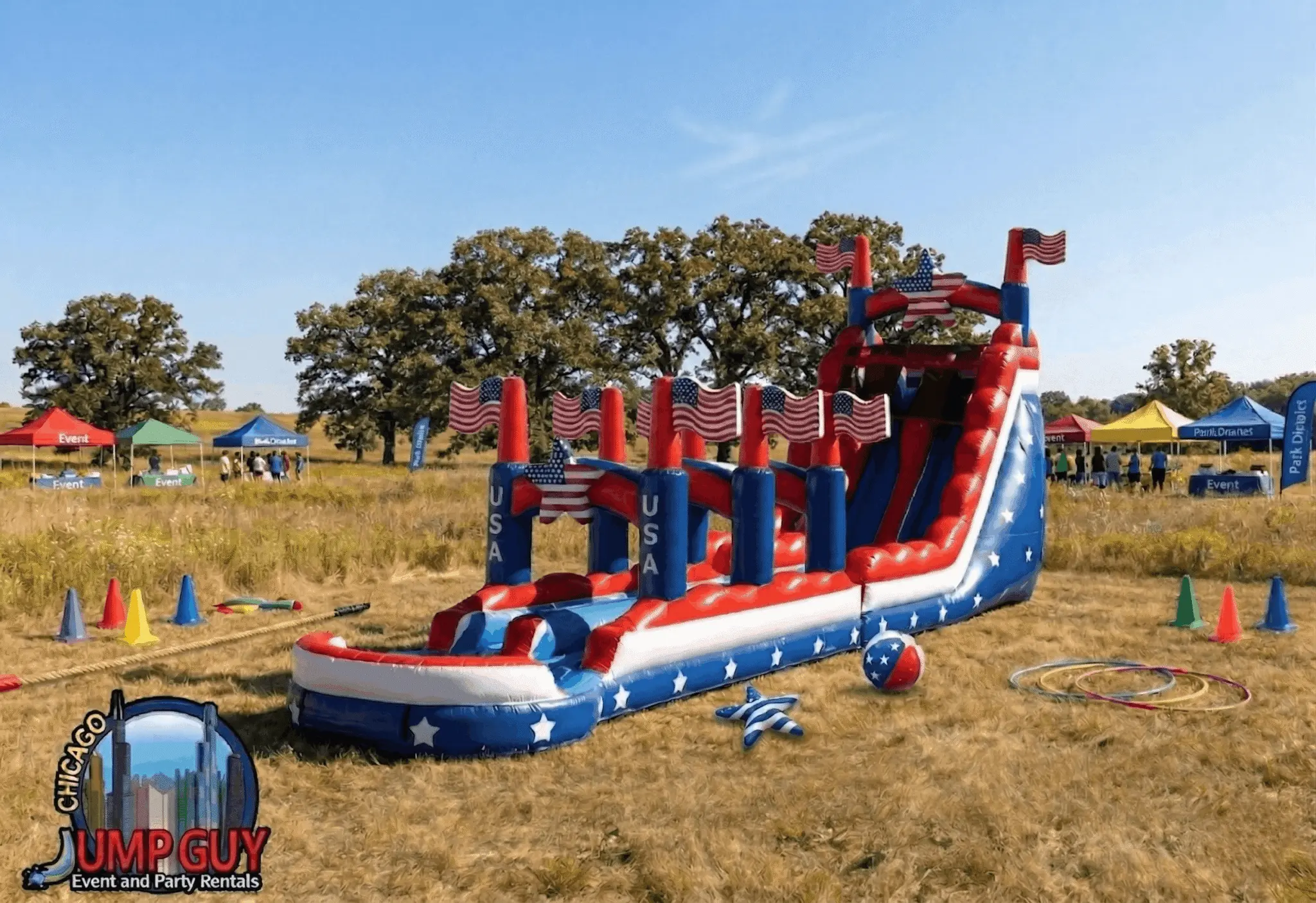 classic dual lane water slide for Northbrook IL events in ZIP code 60062