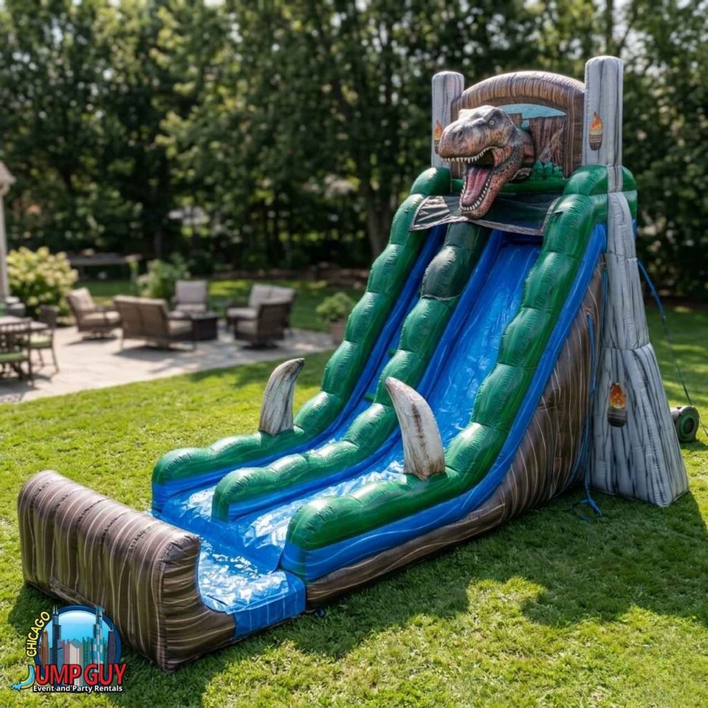 Jurassic Rush Backyard 22ft tall Water Slide rental for Northbrook IL events in ZIP code 60062