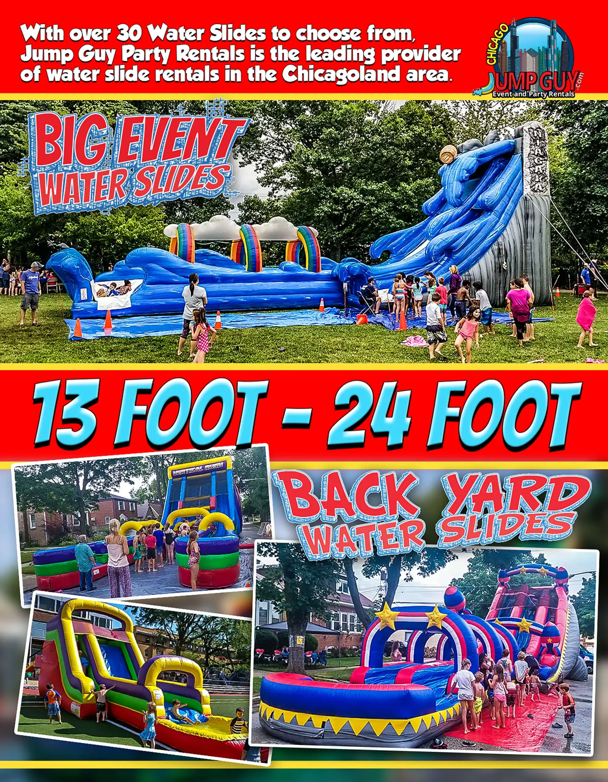 About water slide banner rental for Northbrook IL events in ZIP code 60062