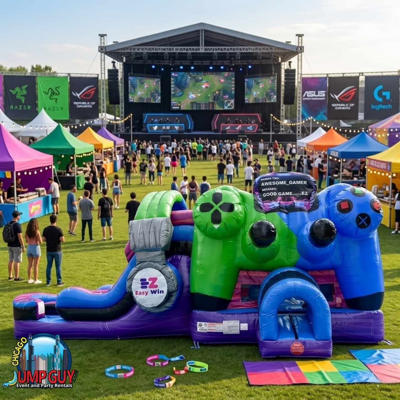 Video Gamer Bounce Waterslide Combo1 rental for Northbrook IL events in ZIP code 60062